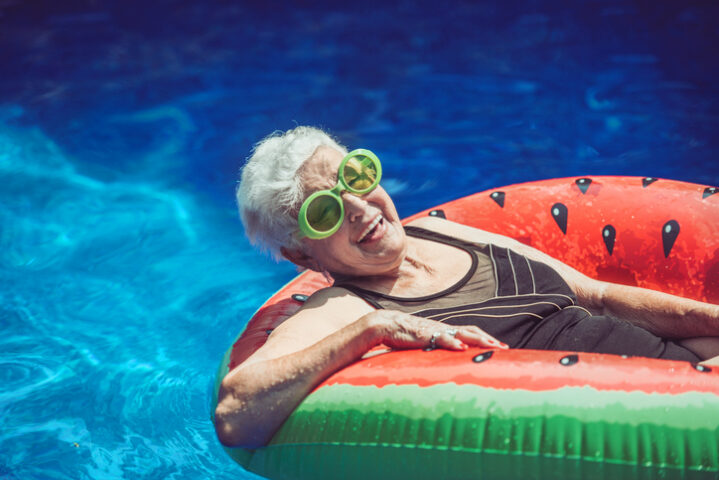 Senior woman in the pool